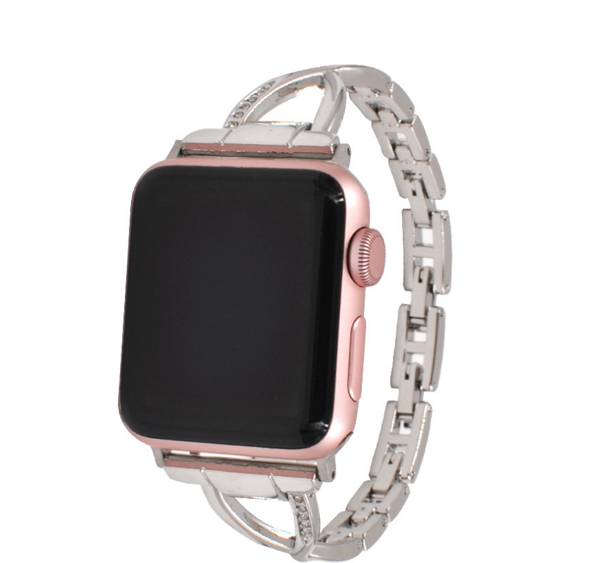 Apple Watch Band X-Type Stainless Steel with Diamonds